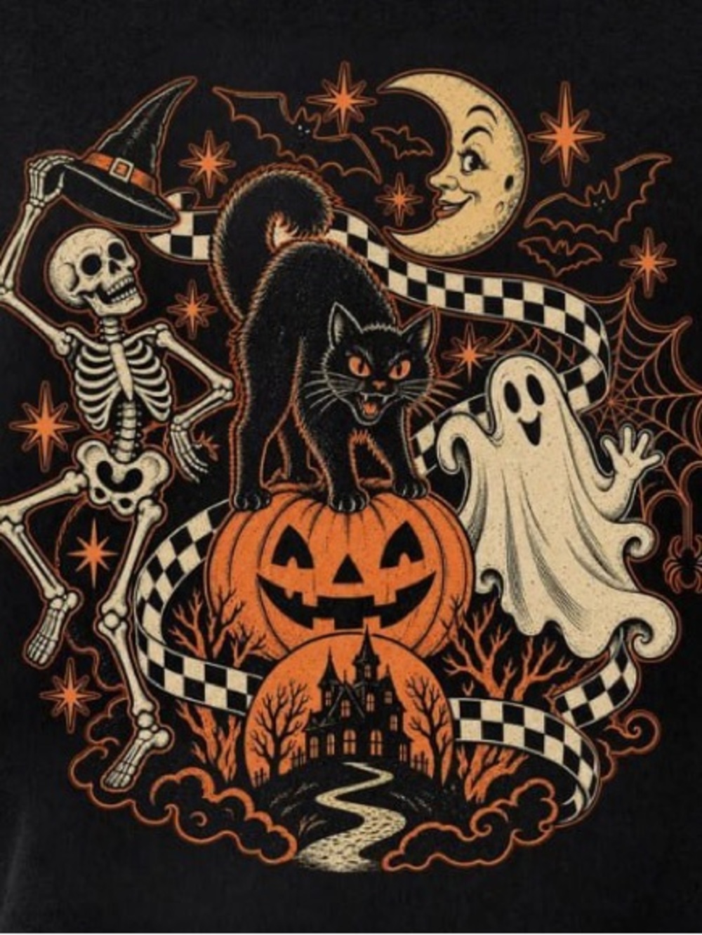 Halloween Graphic Short Sleeve Tee - Black - Picture 2 of 3